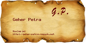 Geher Petra névjegykártya
